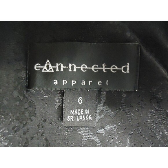 Connected Apparel Sheath Dress Neck Cutouts Embossed Size 6 Black - Picture 5 of 9